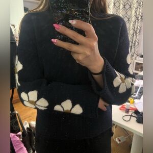 Floral sleeve sweater